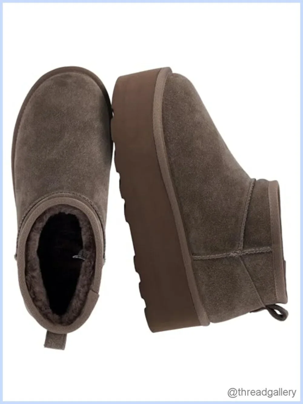 NEW Women's Platform Ankle Boots Genuine Suede Faux Fur Lining Memory Foam